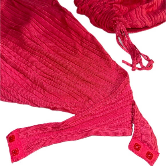 “Flirty” Pink Two Piece Ribbed Matching Mini Skirt Set - Small, Medium & Large. - Picture 5 of 6